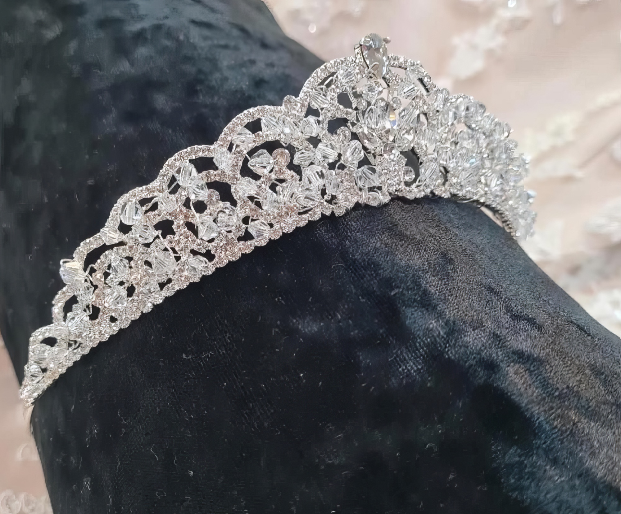 Crystal-beaded bridal tiara